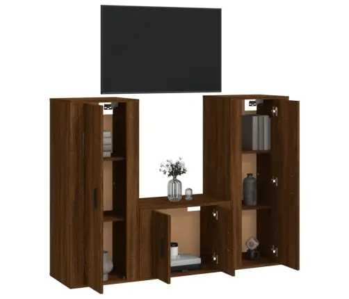 3-Daļīgs Tv Skapīšu Komplekts, Ozola Krāsa, Inženierijas Koks Vidaxl 3-Daļīgs Tv Skapīšu Komplekts, Ozola Krāsa, Inženierijas Koks Vidaxl