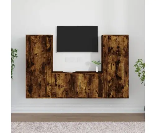 3-Daļīgs Tv Skapīšu Komplekts, Ozola Krāsa, Inženierijas Koks Vidaxl