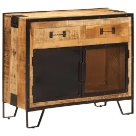Kumode, 80X31X66 Cm, Neapstrādāts Mango Masīvkoks Un Metāls Vidaxl