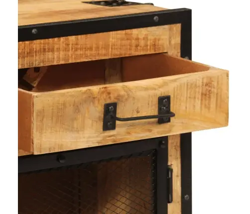 Kumode, 80X31X66 Cm, Neapstrādāts Mango Masīvkoks Un Metāls Vidaxl Kumode, 80X31X66 Cm, Neapstrādāts Mango Masīvkoks Un Metāls Vidaxl