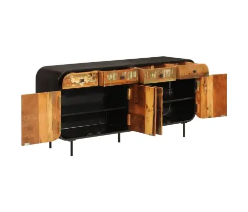 Puhvetkapp, 140 X 35 X 70 cm Taastatud Puit Ja Metall