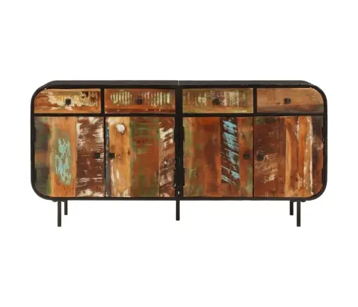 Puhvetkapp, 140 X 35 X 70 cm Taastatud Puit Ja Metall