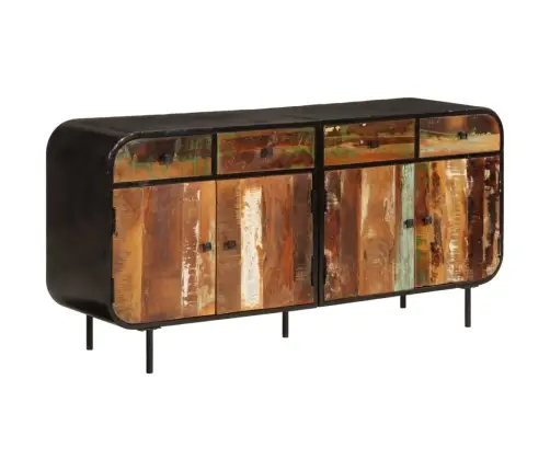 Puhvetkapp, 140 X 35 X 70 cm Taastatud Puit Ja Metall