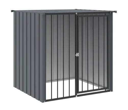 Suņu Būda Ar Jumtu, Melna, 110X103X109 Cm, Cinkots Tērauds Vidaxl