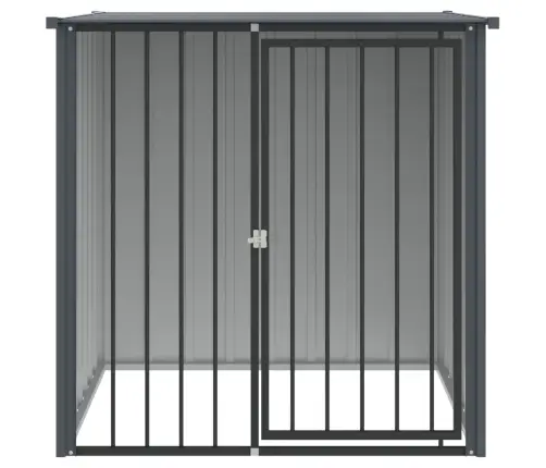 Suņu Būda Ar Jumtu, Melna, 110X103X109 Cm, Cinkots Tērauds Vidaxl