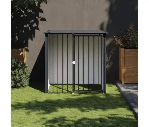 Suņu Būda Ar Jumtu, Melna, 110X103X109 Cm, Cinkots Tērauds Vidaxl