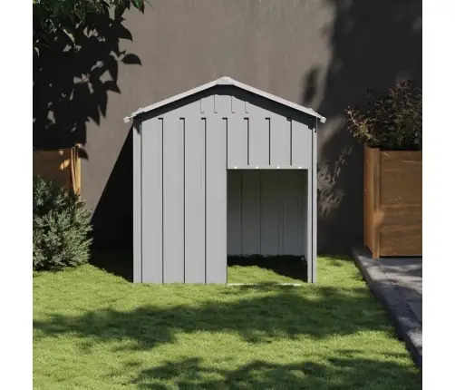 Koerakuut Katusega, Helehall, 117X103X123 cm Teras