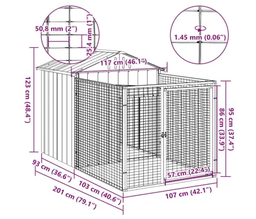 Šuns Narvas Su Aptvaru, Antracito, 117X201X123cm Plienas
