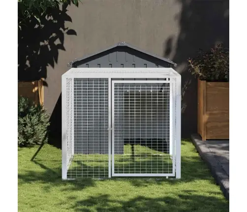 Vistu Būris, Pelēks, 117X201X123 Cm, Cinkots Tērauds Vidaxl