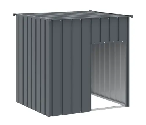 Suņu Būda Ar Jumtu, Pelēka, 110X103X109 Cm, Cinkots Tērauds Vidaxl