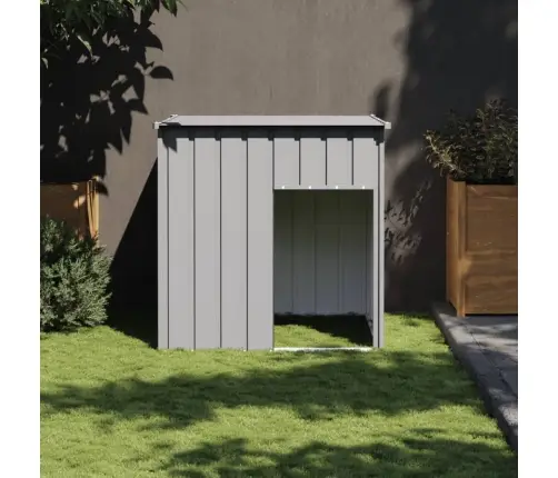 Suņu Būda, 110X103X109 Cm, Cinkots Tērauds, Gaiši Pelēka Vidaxl