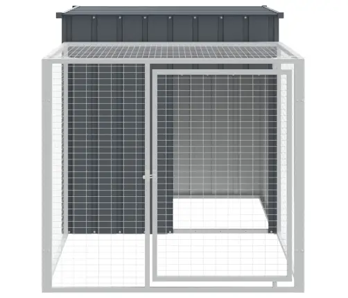 Vistu Būris, Pelēks, 110X201X110 Cm, Cinkots Tērauds Vidaxl