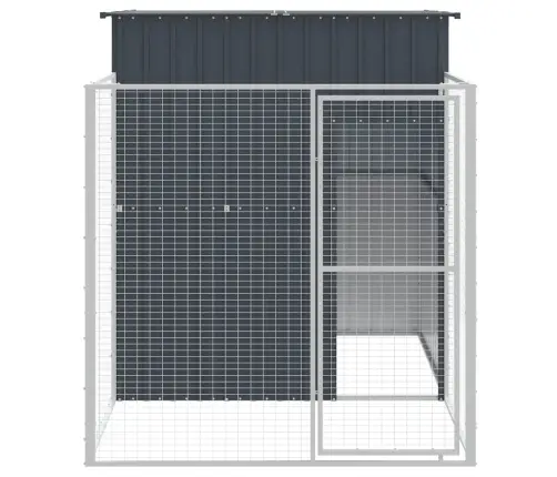 Suņu Būda, Pelēka, 165X251X181 Cm, Cinkots Tērauds Vidaxl