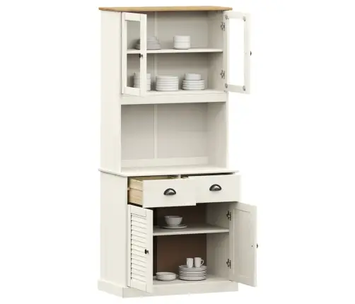 Augstā Kumode, Vigo, Balta, 78X40X175 Cm, Priedes Masīvkoks Vidaxl Augstā Kumode, Vigo, Balta, 78X40X175 Cm, Priedes Masīvkoks Vidaxl