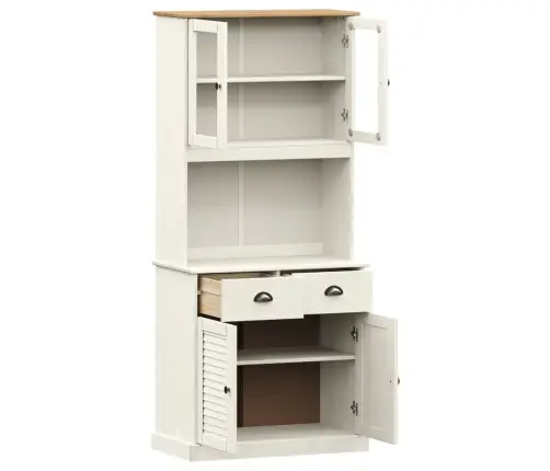 Augstā Kumode, Vigo, Balta, 78X40X175 Cm, Priedes Masīvkoks Vidaxl Augstā Kumode, Vigo, Balta, 78X40X175 Cm, Priedes Masīvkoks Vidaxl