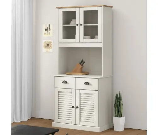 Augstā Kumode, Vigo, Balta, 78X40X175 Cm, Priedes Masīvkoks Vidaxl Augstā Kumode, Vigo, Balta, 78X40X175 Cm, Priedes Masīvkoks Vidaxl