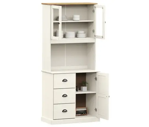 Augstā Kumode, Vigo, Balta, 78X40X175 Cm, Priedes Masīvkoks Vidaxl