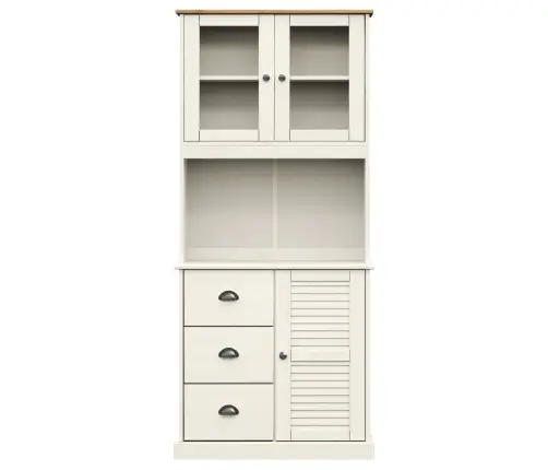 Augstā Kumode, Vigo, Balta, 78X40X175 Cm, Priedes Masīvkoks Vidaxl