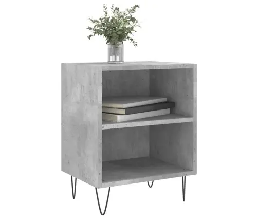 Naktinės Spintelės, 2Vnt., Betono Pilkos, 40X30X50cm Mediena