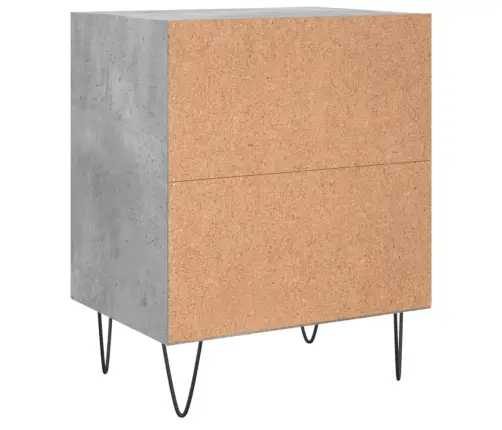 Naktinės Spintelės, 2Vnt., Betono Pilkos, 40X30X50cm Mediena