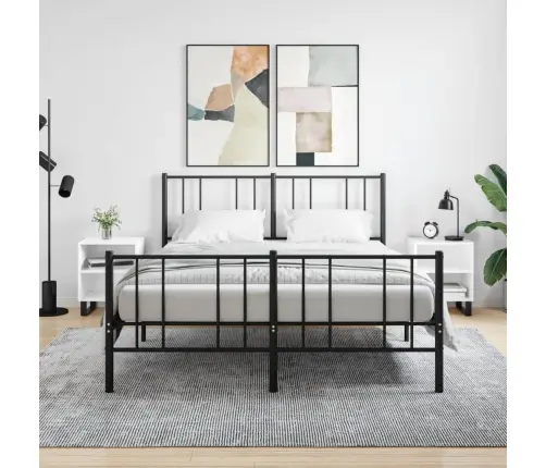 Naktinės Spintelės, 2Vnt., Baltos, 40X30X50cm Apdirbta Mediena