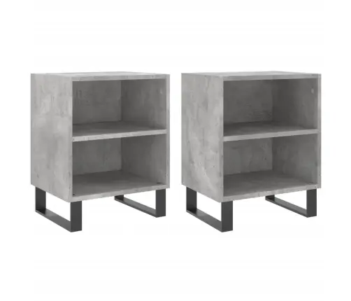 Naktsskapīši, Pelēki, 2 Gab., 40X30X50 Cm, Inženierijas Koks Vidaxl
