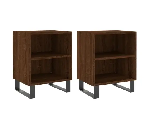 Naktsskapīši, 2 Gab., Ozolkoka, 40X30X50 Cm, Inženierijas Koks Vidaxl Naktsskapīši, 2 Gab., Ozolkoka, 40X30X50 Cm, Inženierijas Koks Vidaxl