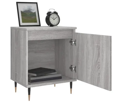 Naktsskapītis, Pelēka Ozolkoka, 40X30X50 Cm, Inženierijas Koks Vidaxl