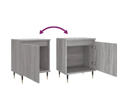 Naktsskapītis, Pelēka Ozolkoka, 40X30X50 Cm, Inženierijas Koks Vidaxl