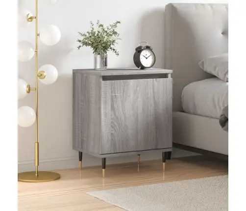 Naktsskapītis, Pelēka Ozolkoka, 40X30X50 Cm, Inženierijas Koks Vidaxl