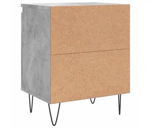 Naktinės Spintelės, 2Vnt., Betono Pilkos, 40X30X50cm Mediena