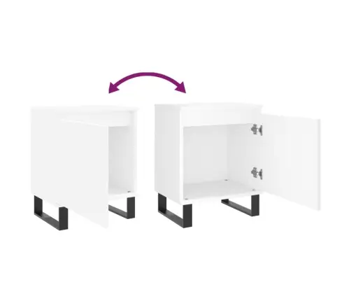 Öökapid 2 Tk, Valge, 40 X 30 X 50 cm Tehispuit