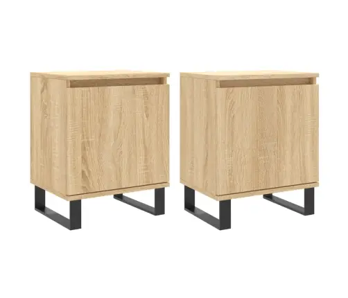 Naktinės Spintelės, 2Vnt., Ąžuolo, 40X30X50cm Apdirbta Mediena