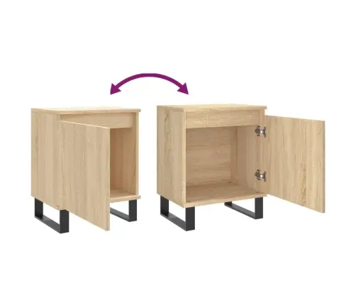 Naktinės Spintelės, 2Vnt., Ąžuolo, 40X30X50cm Apdirbta Mediena