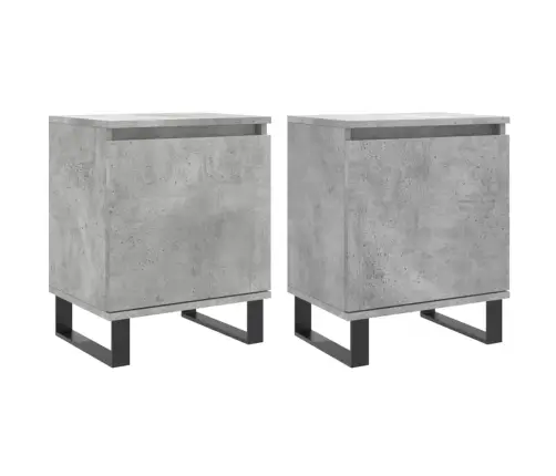 Naktsskapīši, Pelēki, 2 Gab., 40X30X50 Cm, Inženierijas Koks Vidaxl