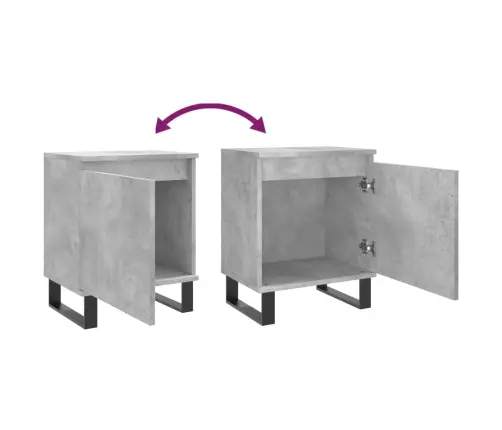 Naktsskapīši, Pelēki, 2 Gab., 40X30X50 Cm, Inženierijas Koks Vidaxl