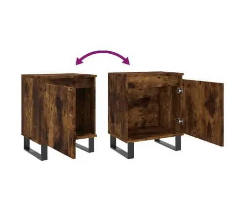 Naktinės Spintelės, 2Vnt., Dūminio Ąžuolo, 40X30X50cm Mediena