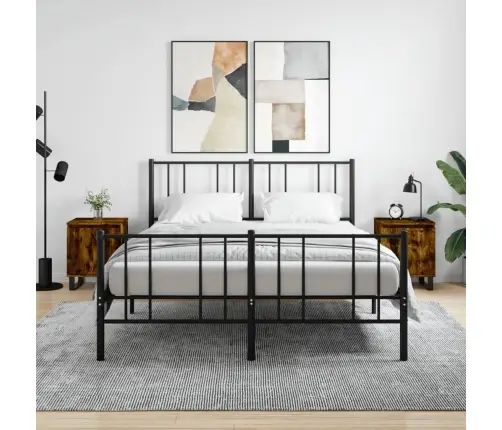 Naktinės Spintelės, 2Vnt., Dūminio Ąžuolo, 40X30X50cm Mediena