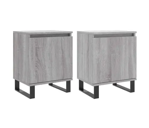 Naktsskapīši, 2 Gab., Pelēcīgi, 40X30X50 Cm, Inženierijas Koks Vidaxl