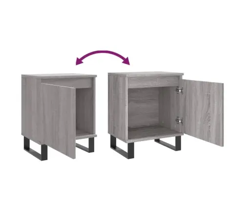 Naktsskapīši, 2 Gab., Pelēcīgi, 40X30X50 Cm, Inženierijas Koks Vidaxl