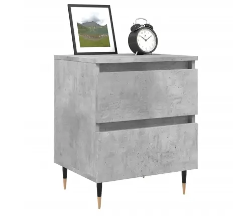 Naktsskapītis, Betona Pelēks, 40X35X50 Cm, Inženierijas Koks Vidaxl