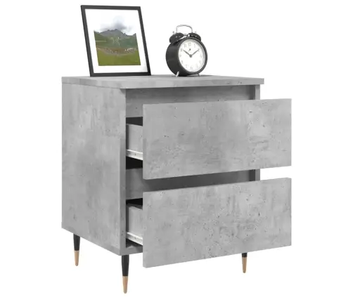 Naktsskapītis, Betona Pelēks, 40X35X50 Cm, Inženierijas Koks Vidaxl