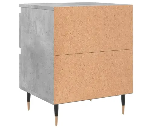 Naktsskapītis, Betona Pelēks, 40X35X50 Cm, Inženierijas Koks Vidaxl