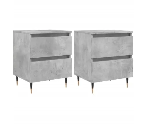 Naktsskapīši, 2 Gab., Pelēki, 40X35X50 Cm, Inženierijas Koks Vidaxl