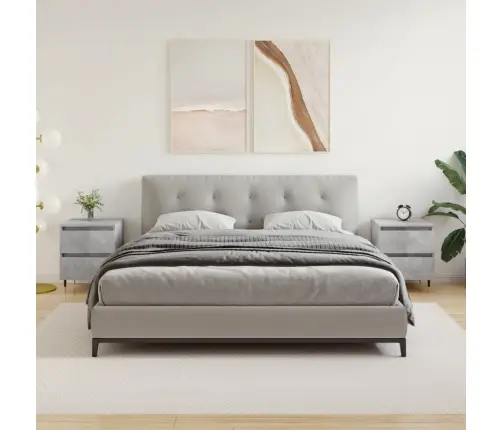 Naktsskapīši, 2 Gab., Pelēki, 40X35X50 Cm, Inženierijas Koks Vidaxl