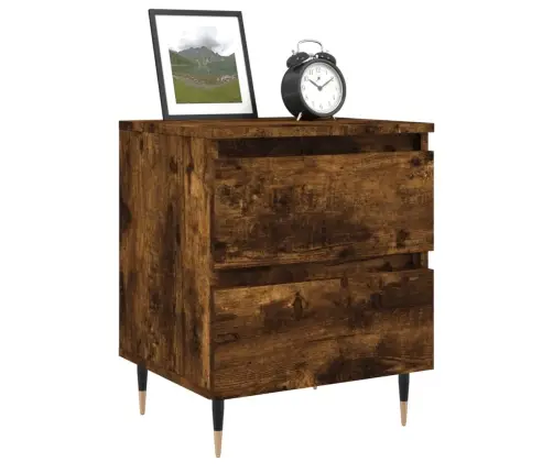 Öökapid 2 Tk, Suitsutatud Tamm, 40 X 35 X 50 cm Tehispuit