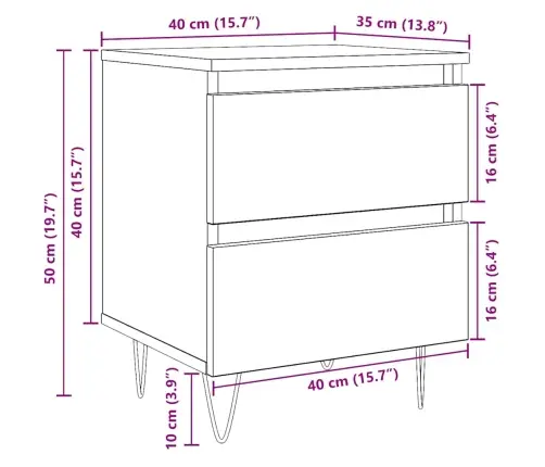 Naktsskapītis, Ozolkoka Krāsa, 40X35X50 Cm, Inženierijas Koks Vidaxl Naktsskapītis, Ozolkoka Krāsa, 40X35X50 Cm, Inženierijas Koks Vidaxl