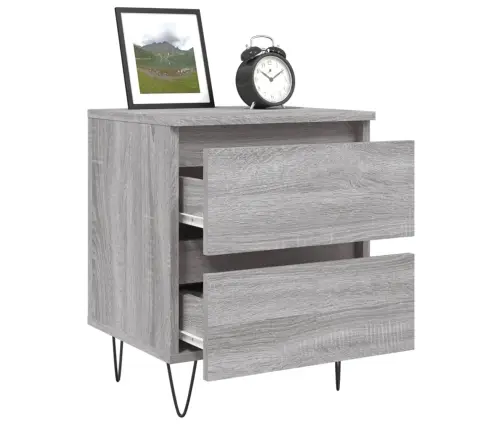 Naktsskapītis, Pelēka Ozolkoka, 40X35X50 Cm, Inženierijas Koks Vidaxl