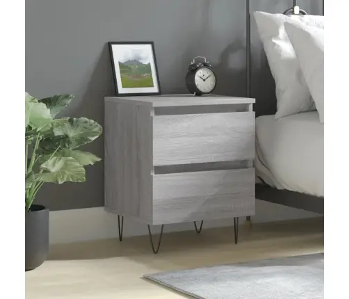 Naktsskapītis, Pelēka Ozolkoka, 40X35X50 Cm, Inženierijas Koks Vidaxl