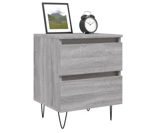 Naktinės Spintelės, 2Vnt., Pilkos Ąžuolo, 40X35X50cm Mediena